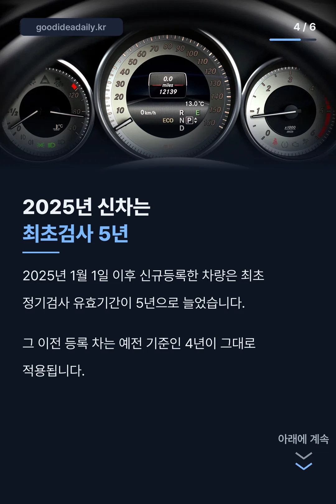 2025년 신차 최초검사 5년